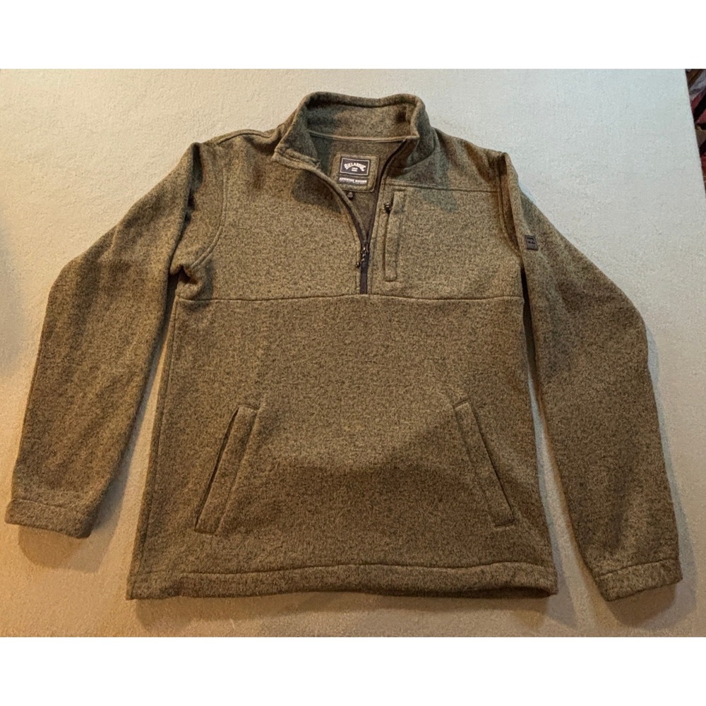 Billabong Adventure Division Quarter Zip Fleece Mens M Olive Green Heather